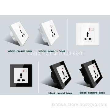 2016 Home Automation Smart Home Socket Glass Panel Touch Socket Wifi Power Socket Phone Remote Control Switch